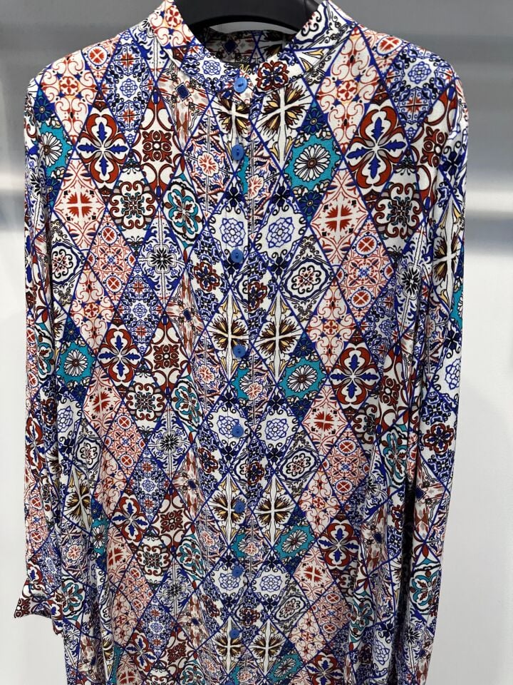 DUBAİ  VİSKON GÖMLEK ELBİSE ÇİNİ DESEN