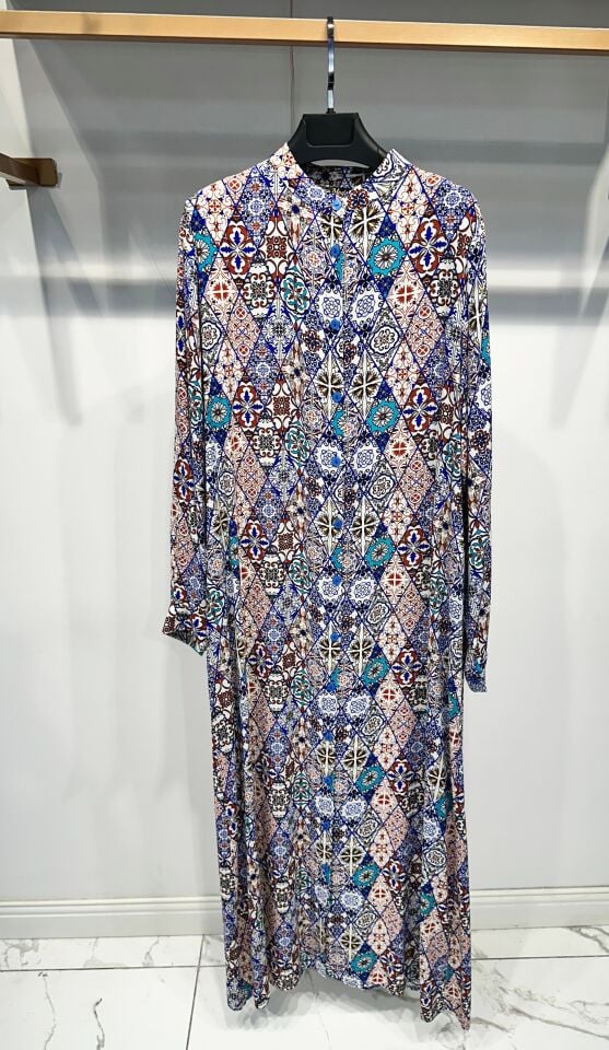 DUBAİ  VİSKON GÖMLEK ELBİSE ÇİNİ DESEN