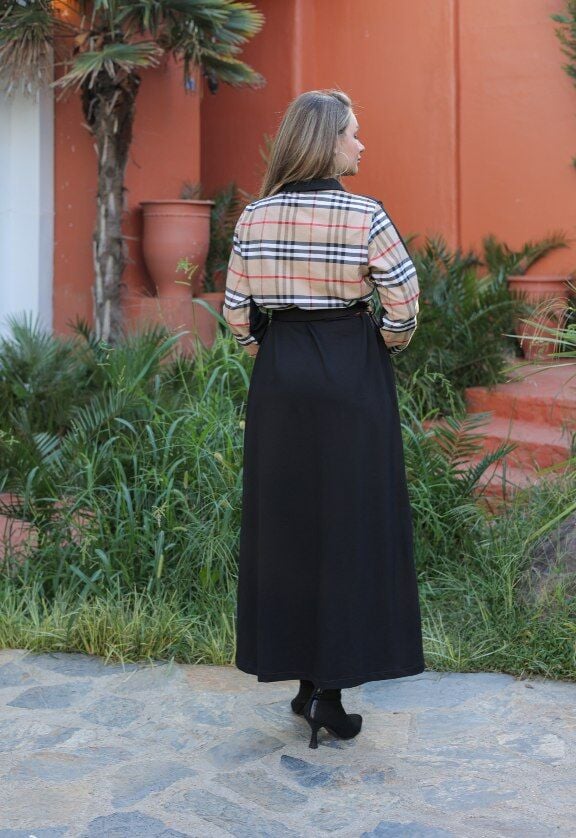 Ekose  Detaylı Pamuklu Kumaş Mevsimlik Giy-Çık Kap