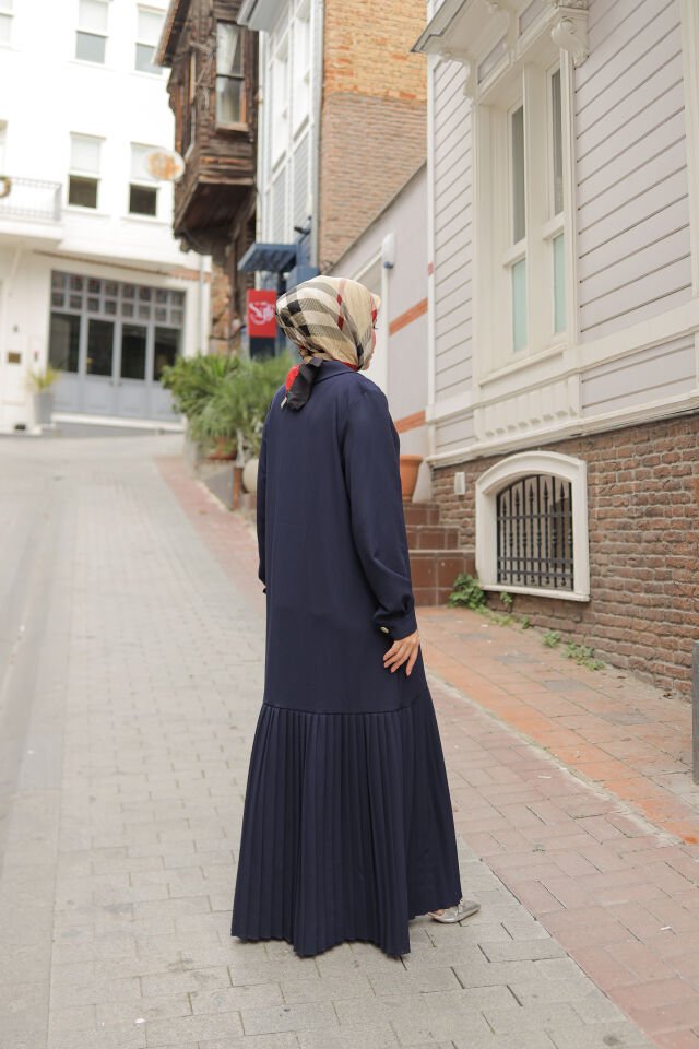 KRUVAZE YAKA   BLAZER ELBİSE LACİVERT