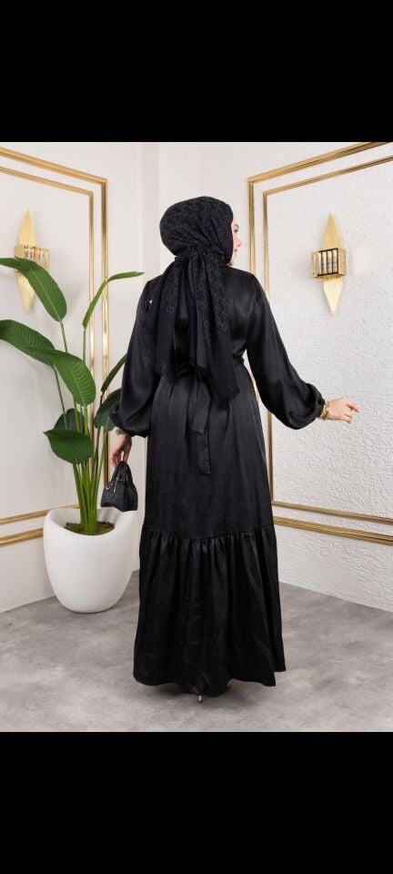 GEOMETRİK DESEN   ELBİSE SİYAH