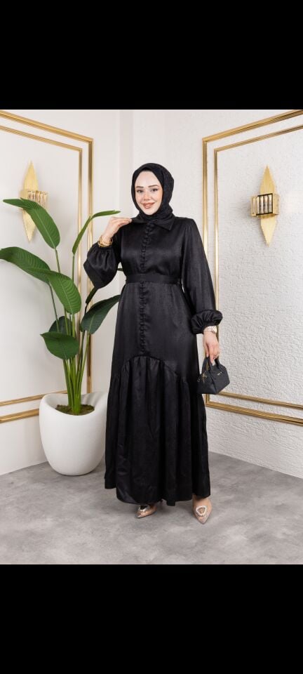 GEOMETRİK DESEN   ELBİSE SİYAH