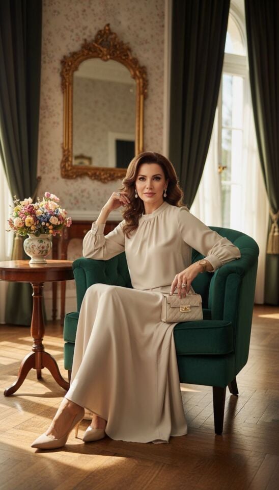 DERİ VOLAN DETAYLI ELBİSE BEJ