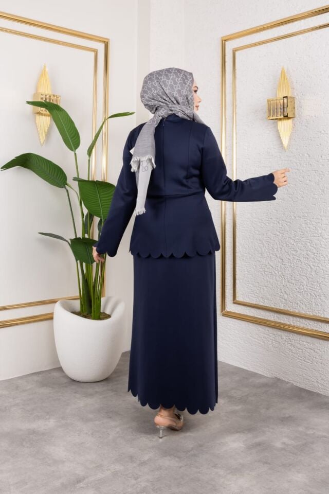 DİLİM DETAY LAZER KESİM TAKIM LACİVERT