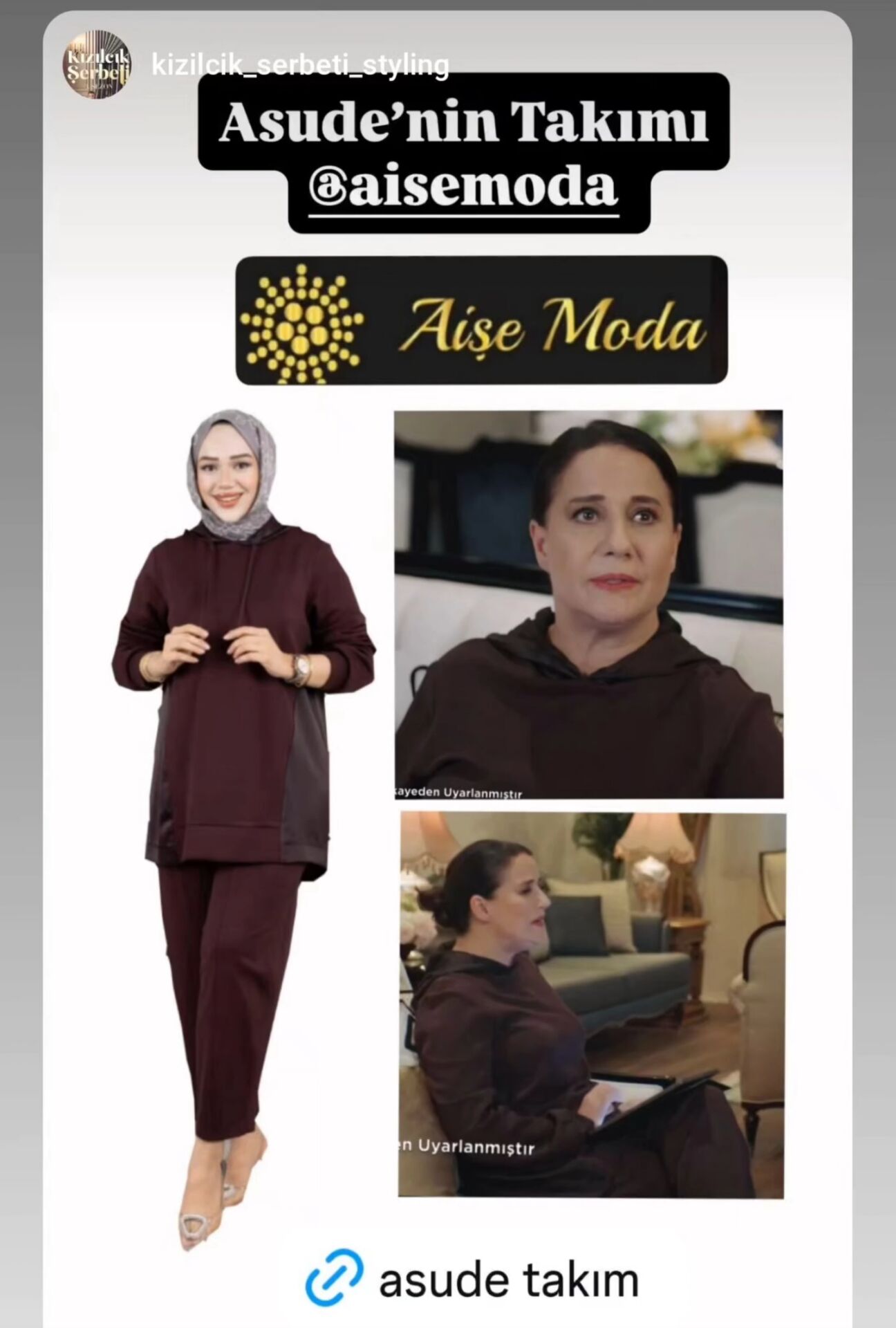 SATEN GARNİLİ TAKIM KAHVE