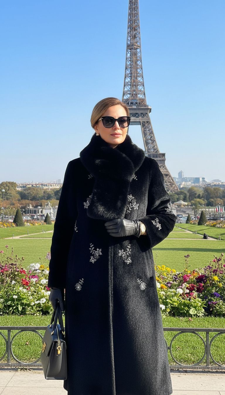 DİVA KÜRK KABAN SİYAH