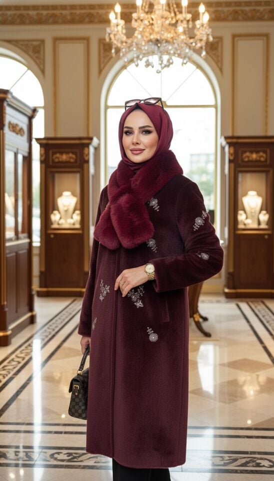 DİVA KÜRK KABAN BORDO