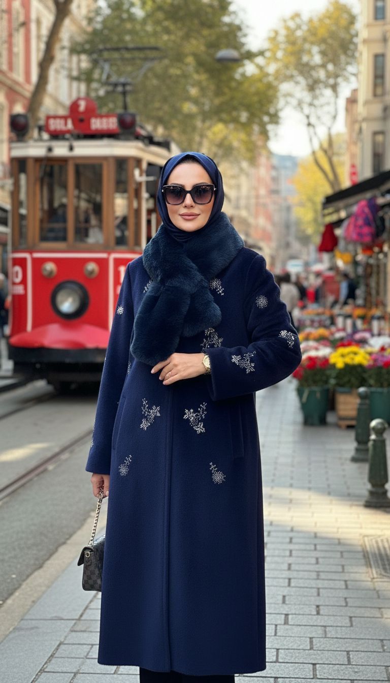 DİVA KÜRK KABAN LACİVERT