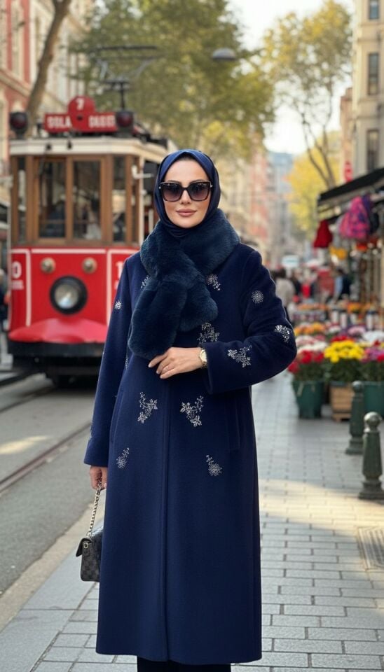 DİVA KÜRK KABAN LACİVERT