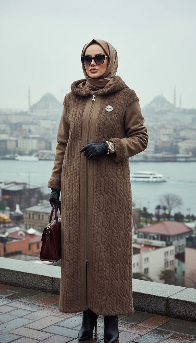 VİZON KÜRK UZUN KABAN