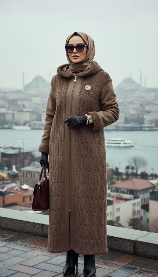 VİZON KÜRK UZUN KABAN