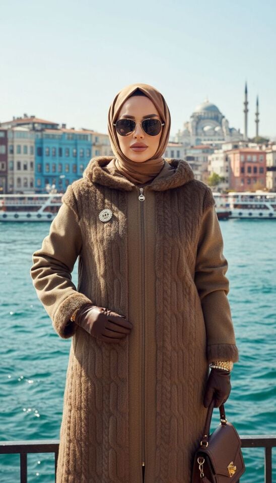 VİZON KÜRK UZUN KABAN