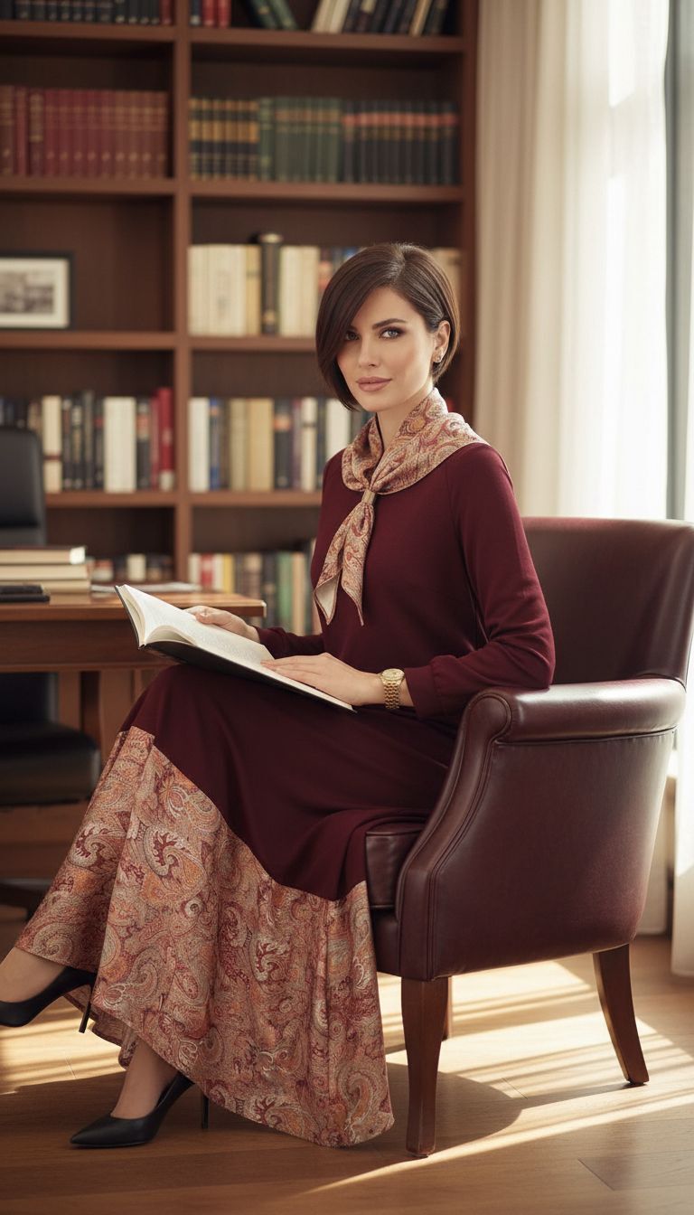 OXFORD ELBİSE BORDO