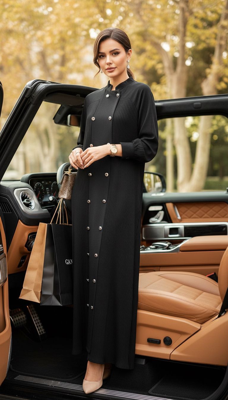 İNCE PLİSE  ELBİSE SİYAH