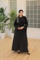 PELERİN DETAYLI ABAYA ELBİSE TAKIM SİYAH