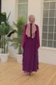 PELERİN DETAYLI ABAYA ELBİSE TAKIM MOR