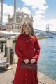 GÜNEŞ DÜĞME DETAYLI ELBİSE BORDO