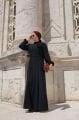 BALIK MODEL İTHAL KREP KUMAŞ ELBİSE SİYAH