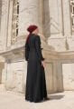 BALIK MODEL İTHAL KREP KUMAŞ ELBİSE SİYAH