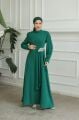 BELİ TAŞ DETAYLI  ELBİSE YEŞİL