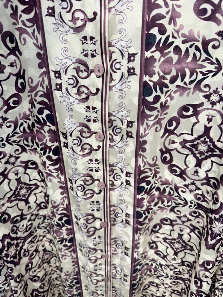 ETNİK DESEN ELBİSE BORDO